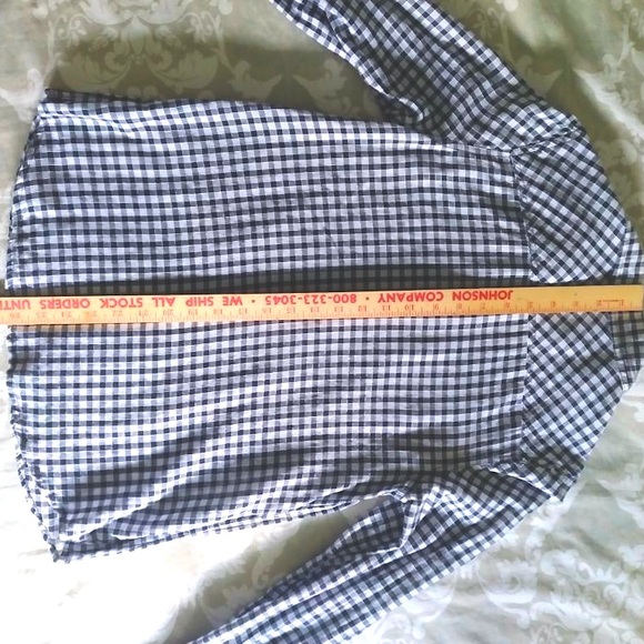 Merona ~Blue & White Classic Check ~Buttons, Collared & Long Sleeved ~Small - Picture 11 of 13